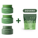 2x Šveitikliai ir kūno kremas su dumbliais ir matcha + Detox Tea DOVANA